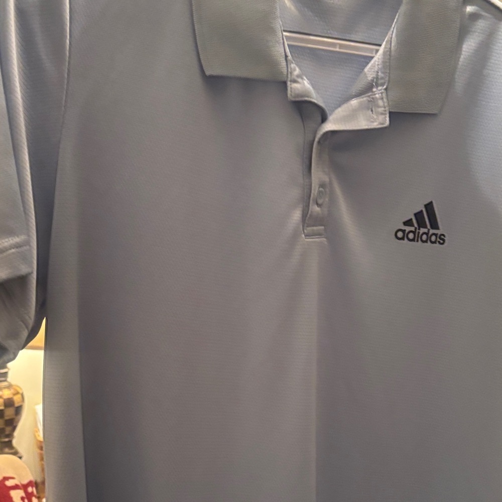Adidas Men's Sky Blue Polo Shirt - Picture 6 of 7